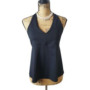 Hotkiss Women's Black Halter Tank Top Sz L Y2K Adjustable Tie Back Retro Summer